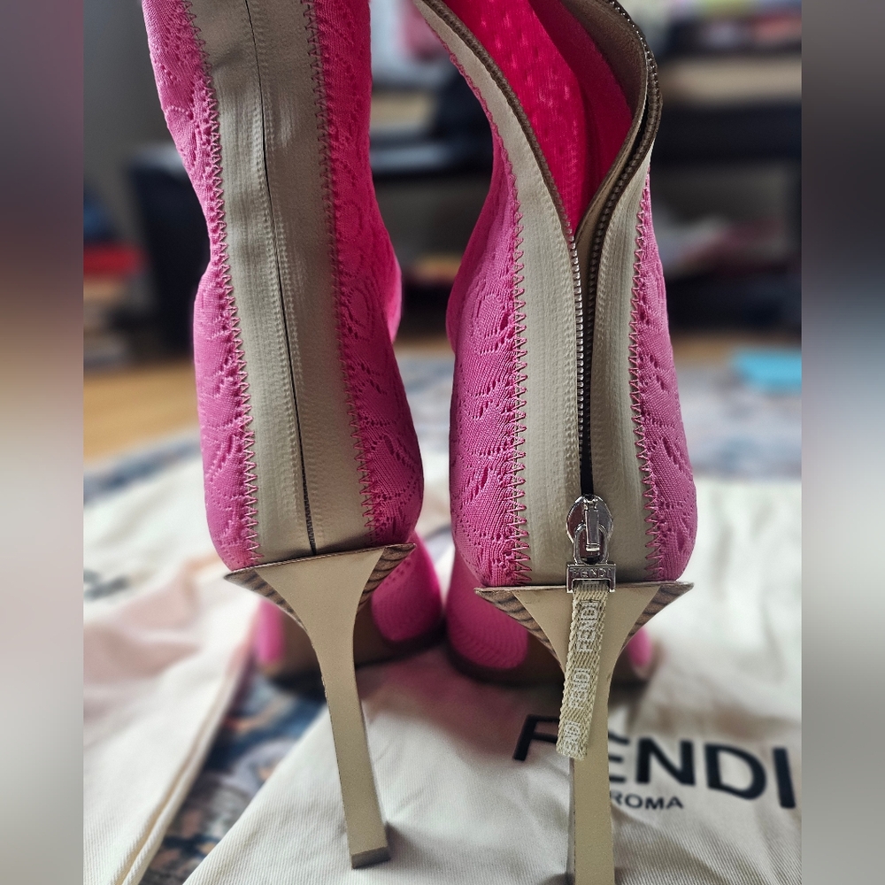 Fendi knee high sock boots